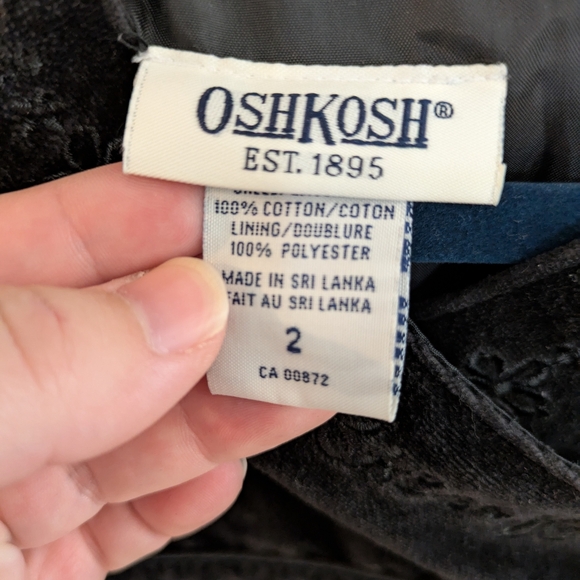Vintage Y2K Osh-kosh Black Velvet Dress - Picture 5 of 6